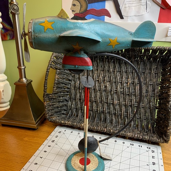 Accents Vintage Airplane Metal Teeter Totter And Cut From Heavy Tin